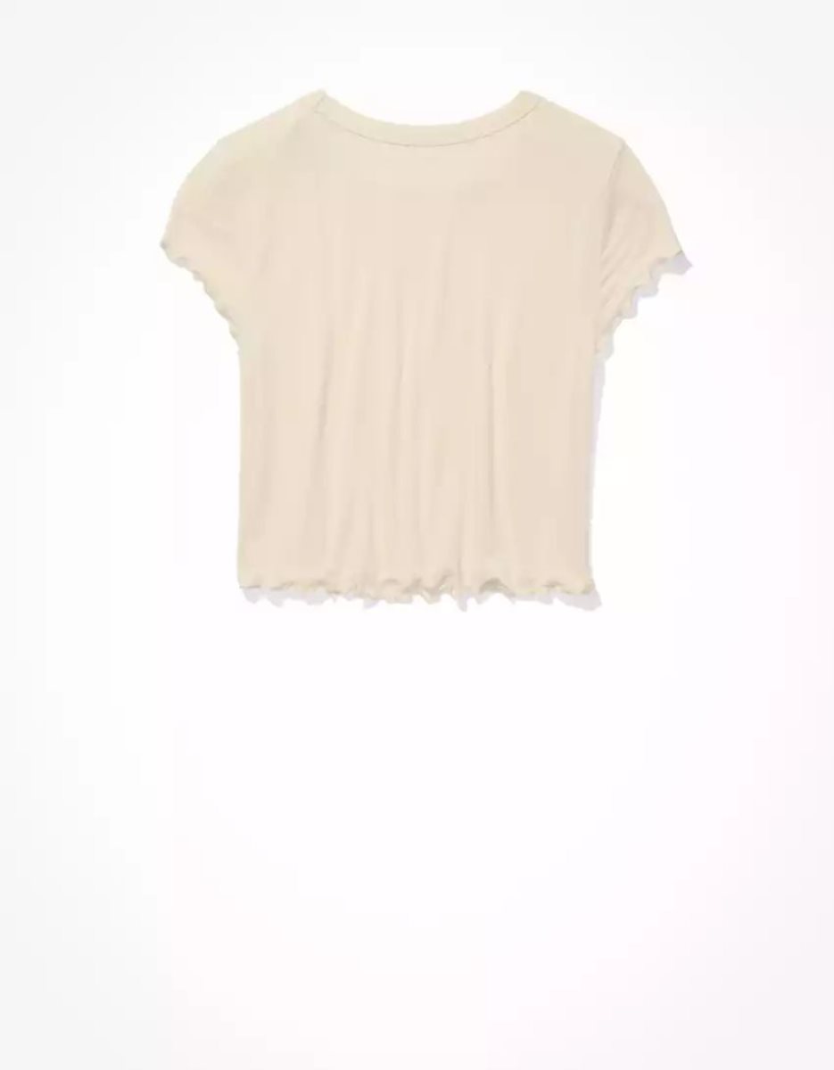 T Shirts American Eagle AE Cropped Soft & Sexy Tee Blanche Femme | RDK-16116509